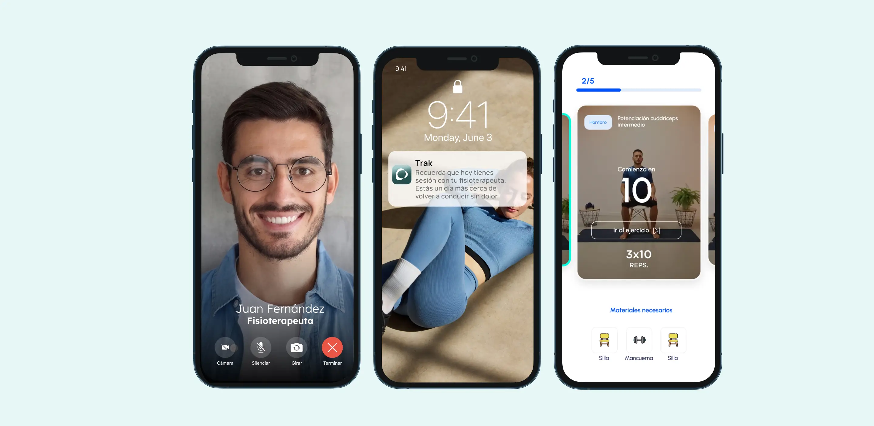 La app de Trak: videoconsulta, recordatorios y ejercicios guiados