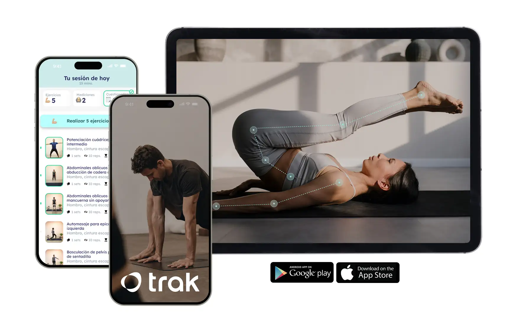 Trak en móvil y tablet con seguimiento del movimiento